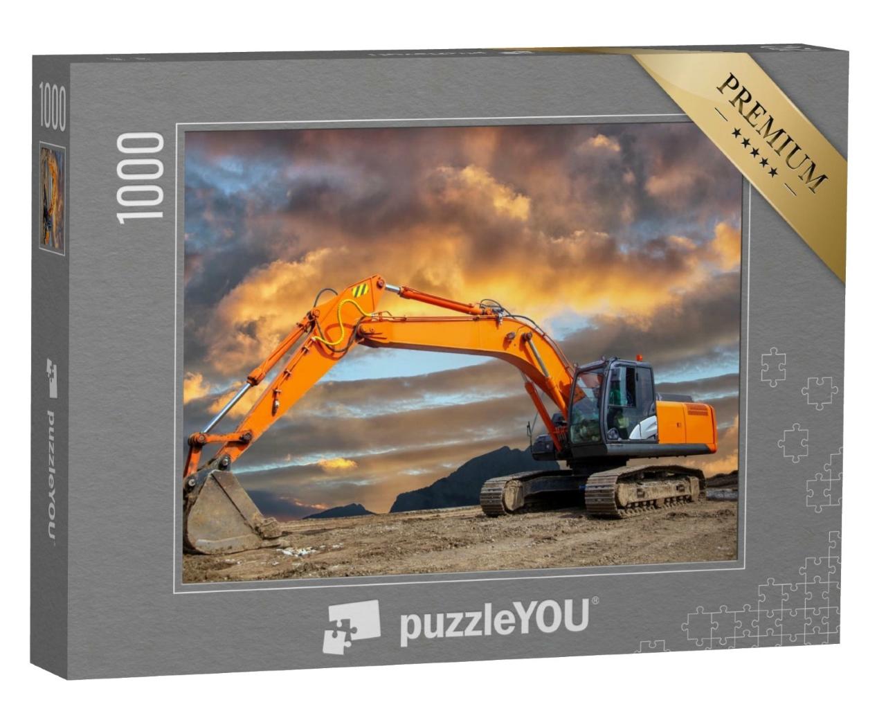 Puzzle de 1000 pièces « Une pelleteuse sur chenilles sur un chantier »