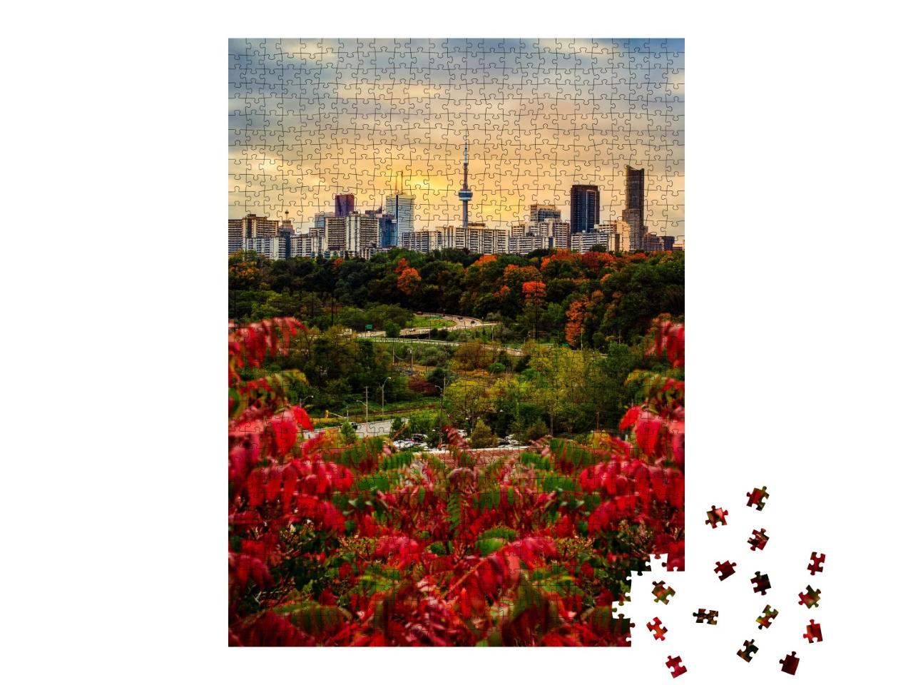 Puzzle de 1000 pièces « Toronto en automne au coucher du soleil »