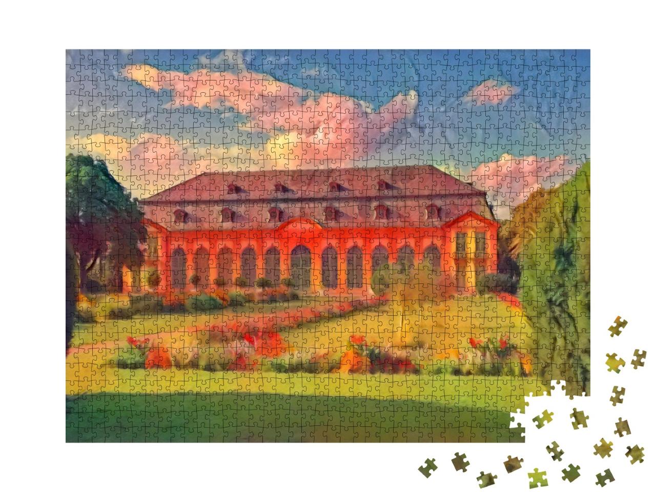 Puzzle de 1000 pièces « dans le style artistique de Franz Marc - Altes Haus à Darmstadt, Hesse, Allemagne »