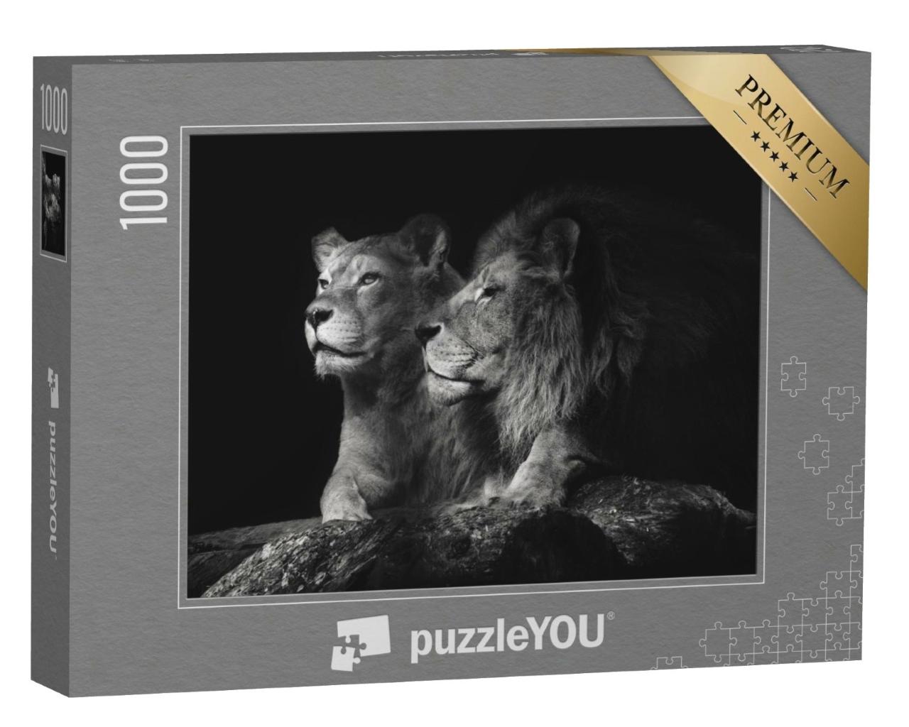 Puzzle de 1000 pièces « Un couple de lions »