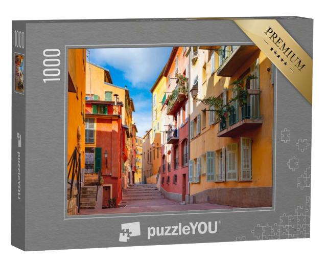 Puzzle de 1000 pièces « Maisons historiques dans la vieille ville de Nice, Riviera française, Cote d'Azur, France »