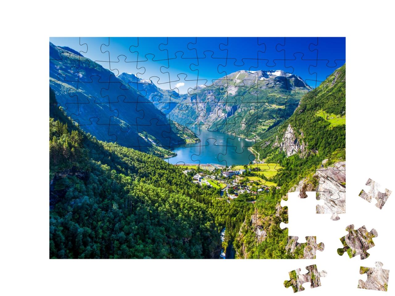 Puzzle de 100 pièces « Geirangerfjord en Norvège »
