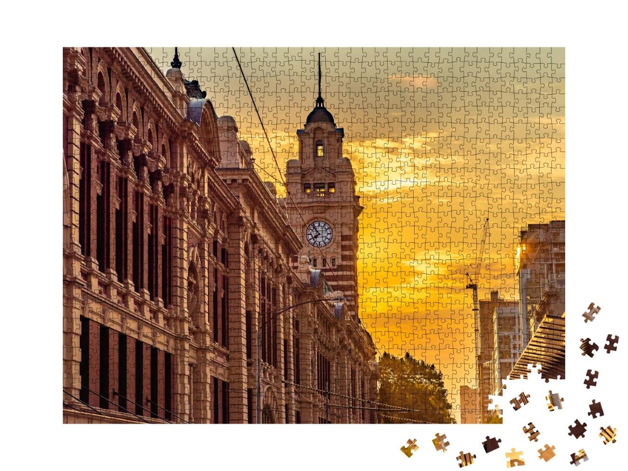 Puzzle de 1000 pièces « Tour de l'horloge, Flinders Street Train Station, Melbourne, Australie »