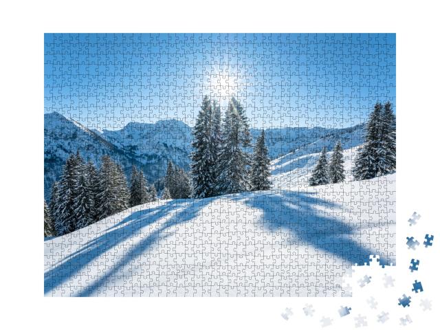 Puzzle de 1000 pièces « L'Allgäu pittoresque comme pays des merveilles hivernales »