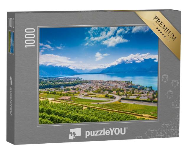 Puzzle de 1000 pièces « Belle vue sur Vevey dans le canton de Vaud en Suisse »