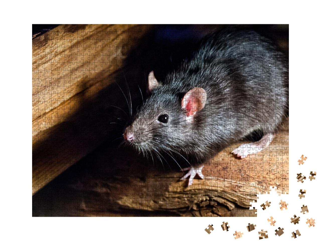Puzzle de 1000 pièces « Le rat noir, également connu sous le nom de rat de bateau ou rat domestique »