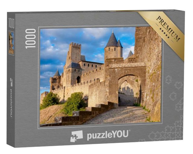 Puzzle de 1000 pièces « La Porte De Aude en fin d'après-midi à Carcassonne - France »