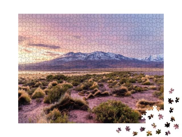 Puzzle de 1000 pièces « Coucher de soleil à la Laguna Hedionda, Bolivie »
