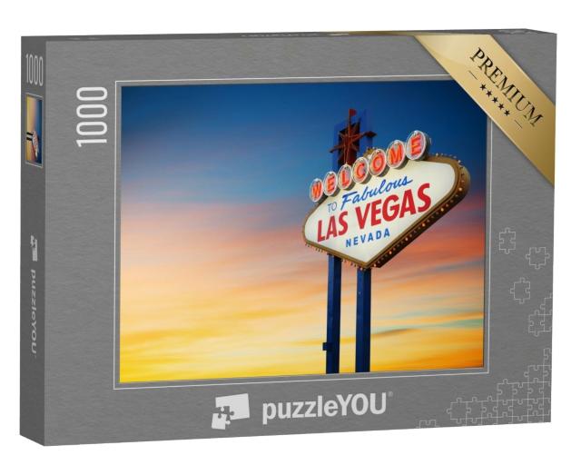 Puzzle de 1000 pièces « Panneau Las Vegas au coucher du soleil »
