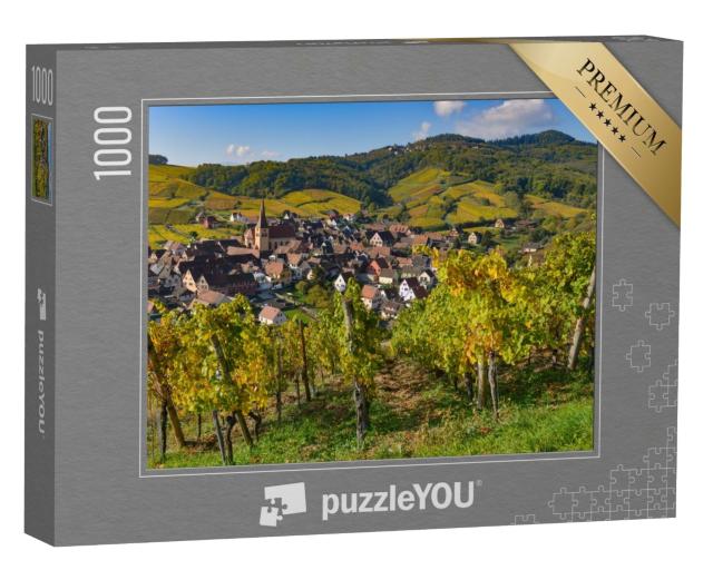 Puzzle de 1000 pièces « Niedermorschwih, vignoble alsacien, Alsace, France, Europe, automne, montagne, »