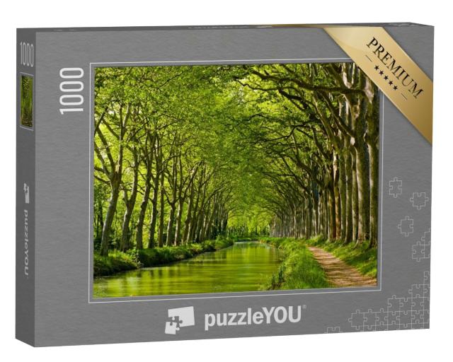 Puzzle de 1000 pièces « Vue tardive de printemps sur le Canal du Midi à Toulouse, sud de la France »