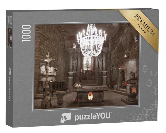 Puzzle de 1000 pièces « Église en pierre sculptée - Mine de sel de Wieliczka - Pologne »