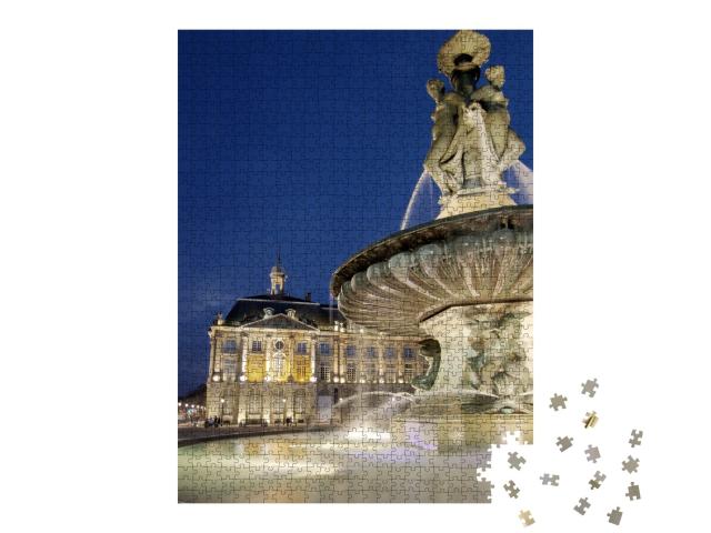 Puzzle de 1000 pièces « Fontaine de la place de la Bourse, Bordeaux (France) »