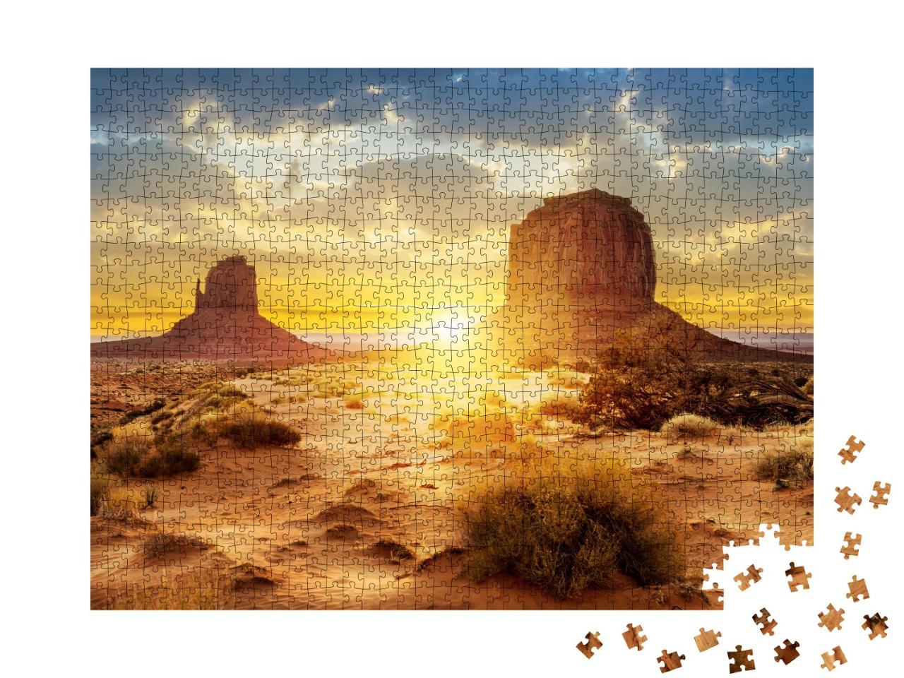 Puzzle de 1000 pièces « Coucher de soleil à Monument Valley, États-Unis »