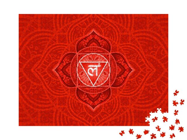Puzzle de 1000 pièces « Muladhara, symbole du chakra racine. Mandala coloré »