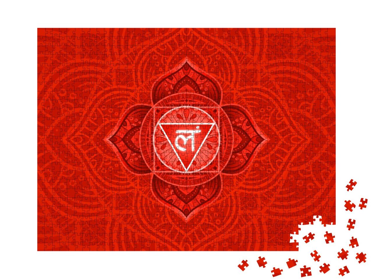 Puzzle de 1000 pièces « Muladhara, symbole du chakra racine. Mandala coloré »