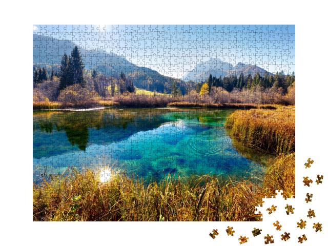Puzzle de 1000 pièces « Scène d'automne pittoresque dans les Alpes juliennes, Slovénie »