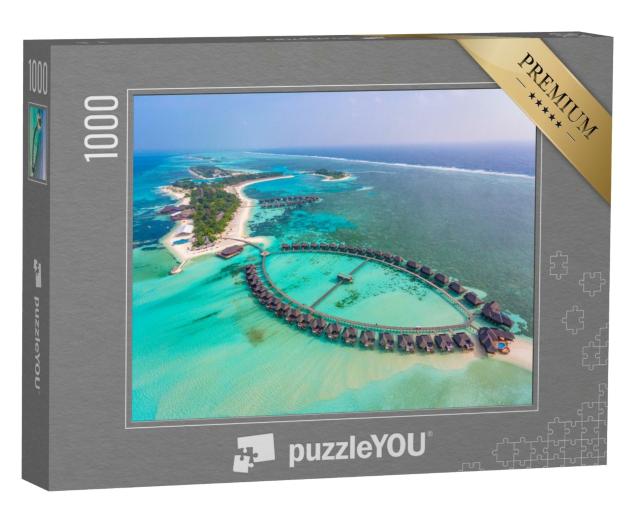 Puzzle de 1000 pièces « Une vue aérienne de l'île d'Olhuveli, Maldives »