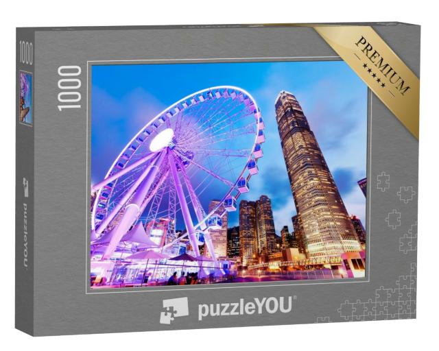 Puzzle de 1000 pièces « Une vue magnifique : la grande roue de Hong Kong »