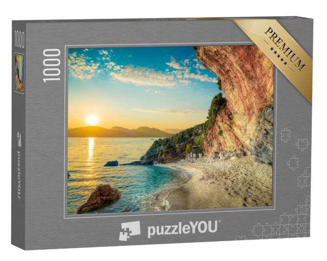 Puzzle de 1000 pièces « Beau paysage avec plage et mer au lever du soleil, Corfou, Grèce »