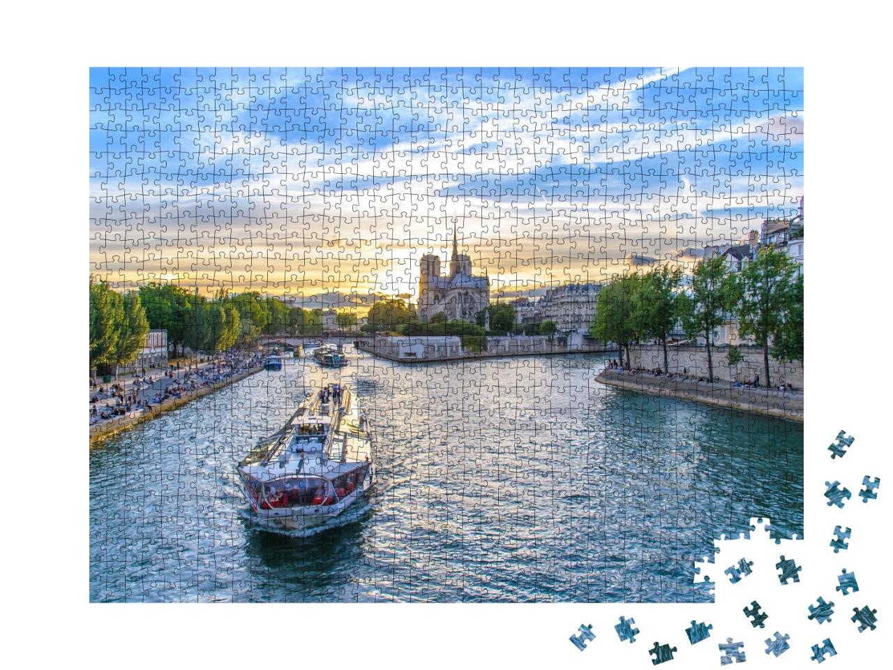 Puzzle de 1000 pièces « La Seine à la cathédrale Notre-Dame de Paris »
