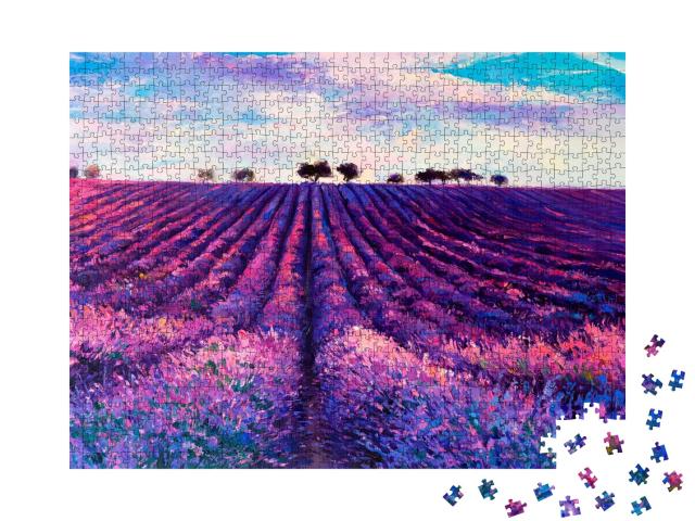 Puzzle de 1000 pièces « Un champ de lavande »
