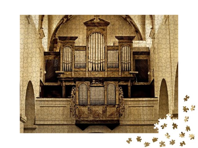 Puzzle de 1000 pièces « Ancien orgue d'église avec tuyaux d'orgue »