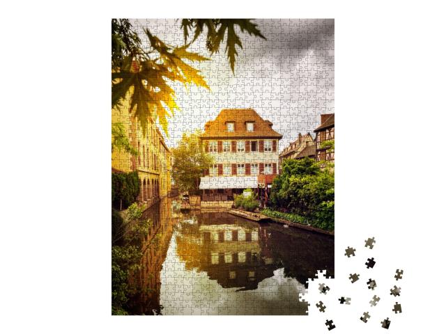 Puzzle de 1000 pièces « Petit venice dans la vieille ville de Colmar avec ses maisons à colombages, Alsace »