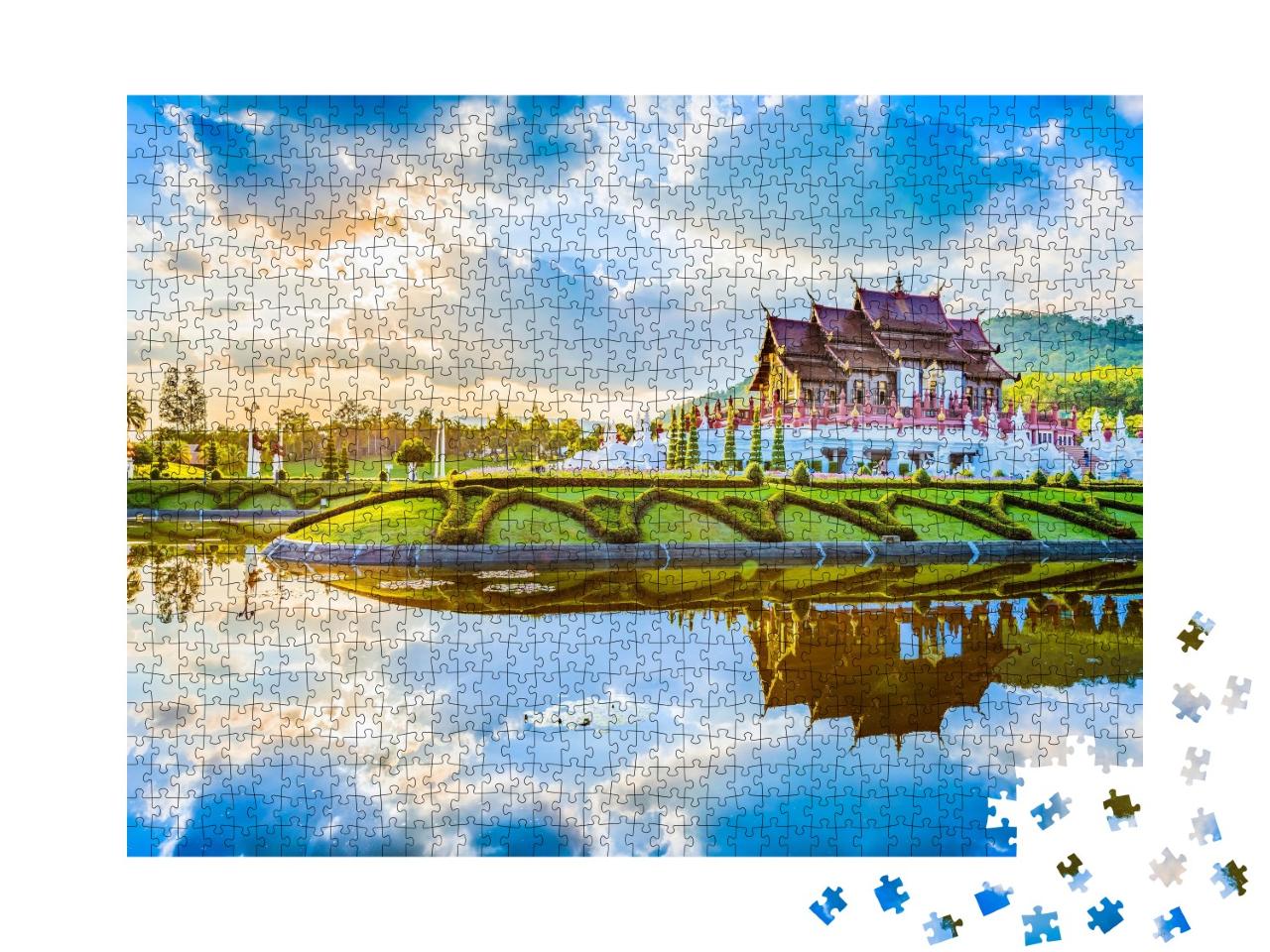 Puzzle de 1000 pièces « Jardin de style thaïlandais, Chiang Mai, Thaïlande »