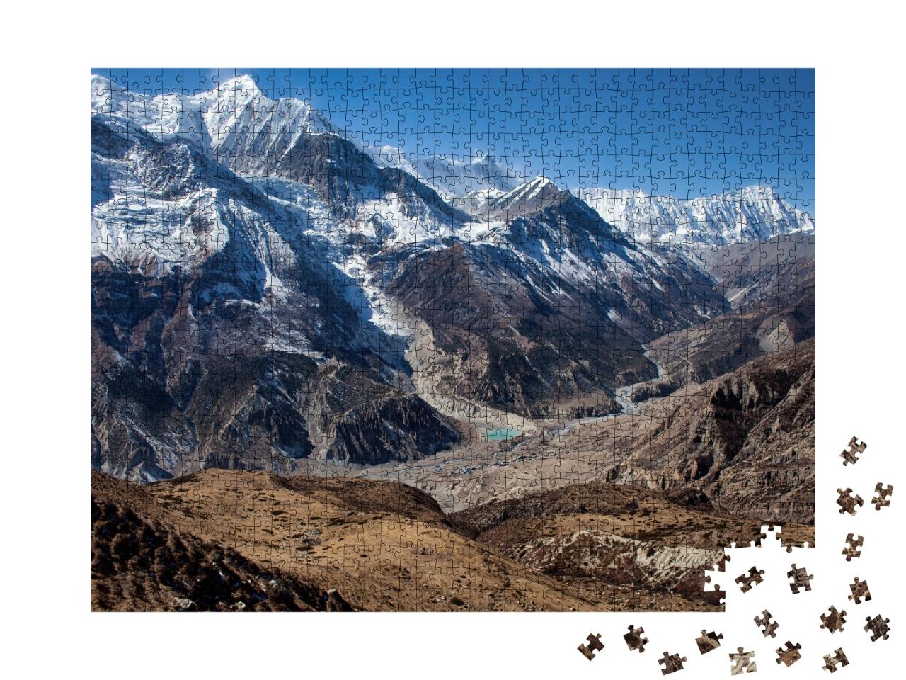 Puzzle de 1000 pièces « Circuit de l'Annapurna, chemin du lac de glace »