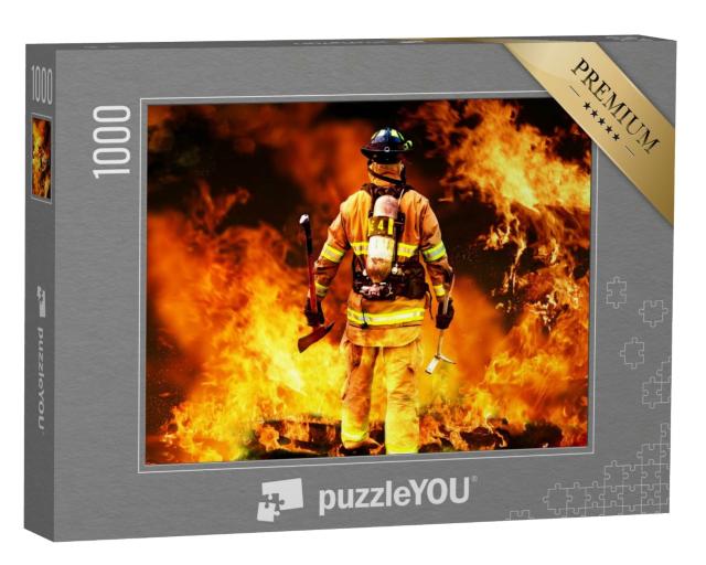 Puzzle de 1000 pièces « Pompier dans le feu »