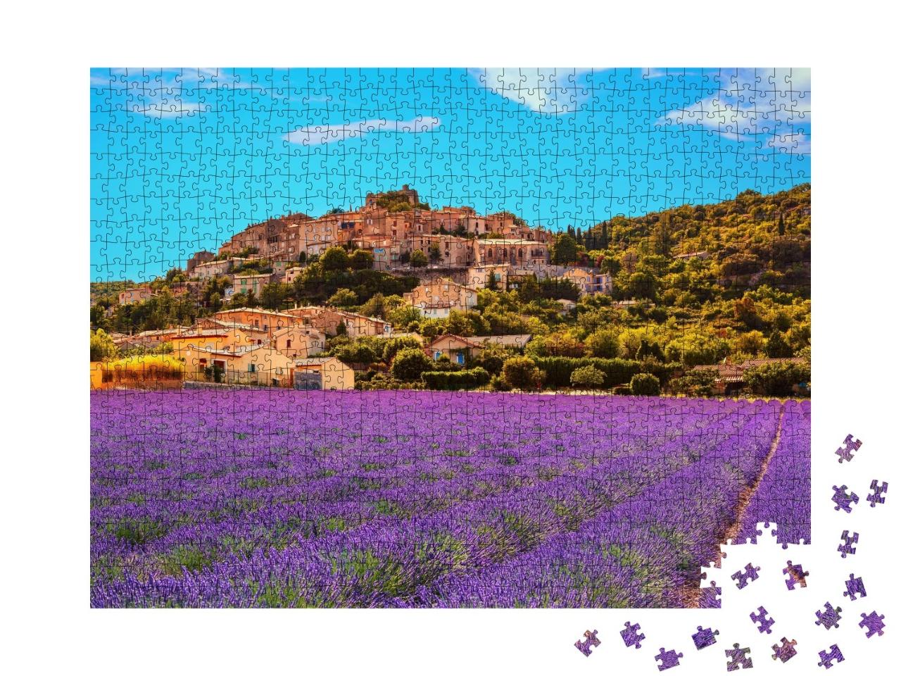 Puzzle de 1000 pièces « Simiane la Rotonde : village plein de lavande, Provence, France »