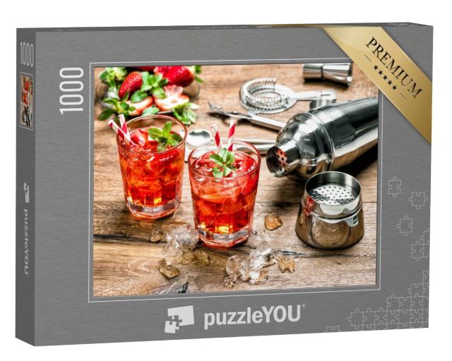 Puzzle de 1000 pièces « Cocktail de fraises sur glace »
