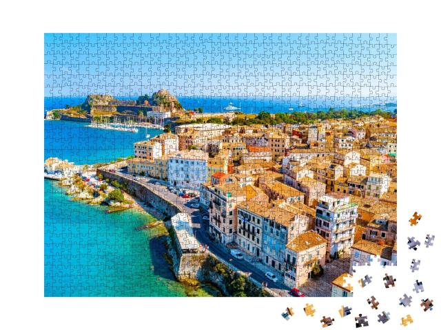 Puzzle de 1000 pièces « Vue panoramique de Kerkyra, capitale de l'île de Corfou, Grèce »