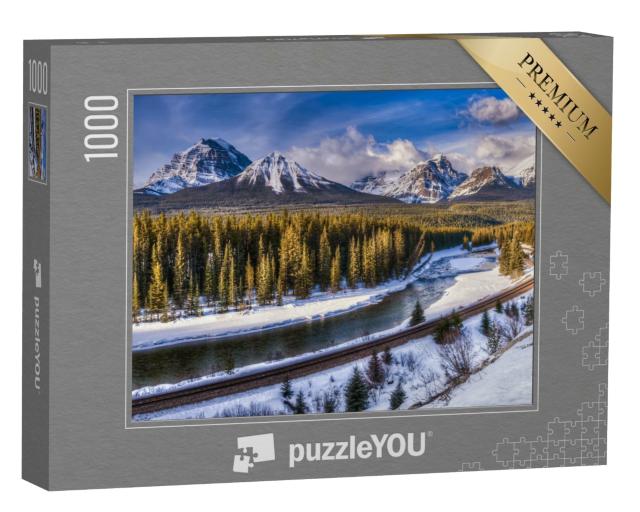 Puzzle de 1000 pièces « La courbe de Morant : Photo d'hiver prise dans le parc national de Banff, Alberta, Canada »