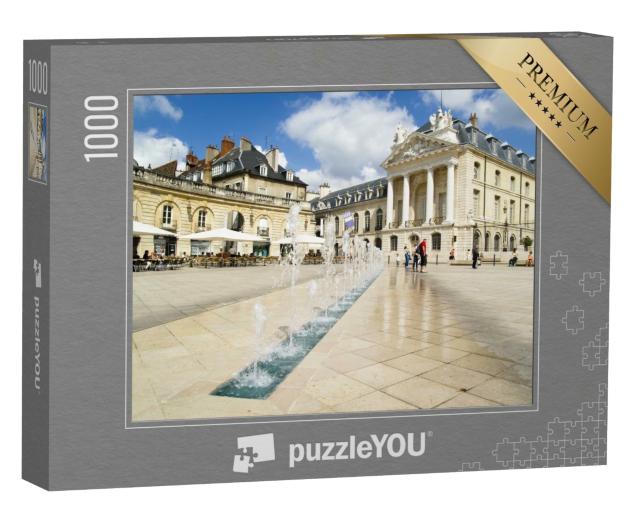 Puzzle de 1000 pièces « Petite ville du centre de Dijon en France. Beauté d'une journée d'été ensoleillée »