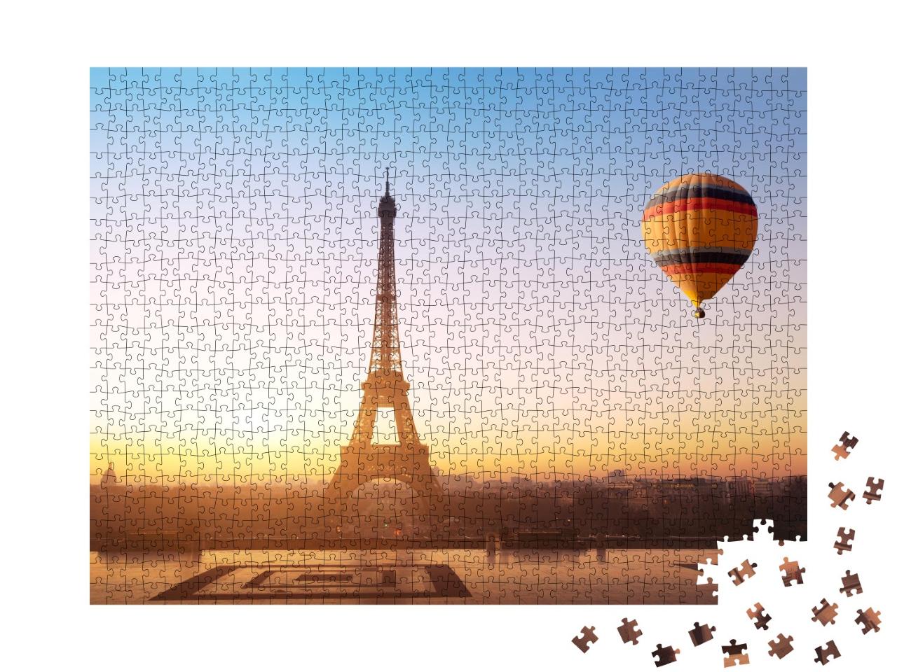 Puzzle de 1000 pièces « Montgolfière à la Tour Eiffel à Paris, France »