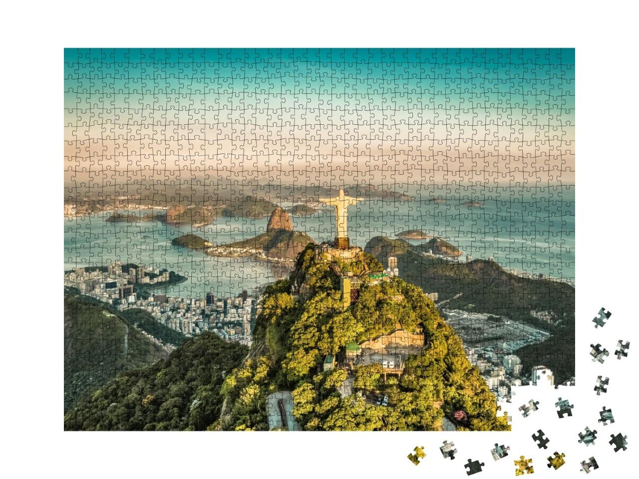 Puzzle de 1000 pièces « Vue aérienne de la baie de Botafogo, Rio de Janeiro »