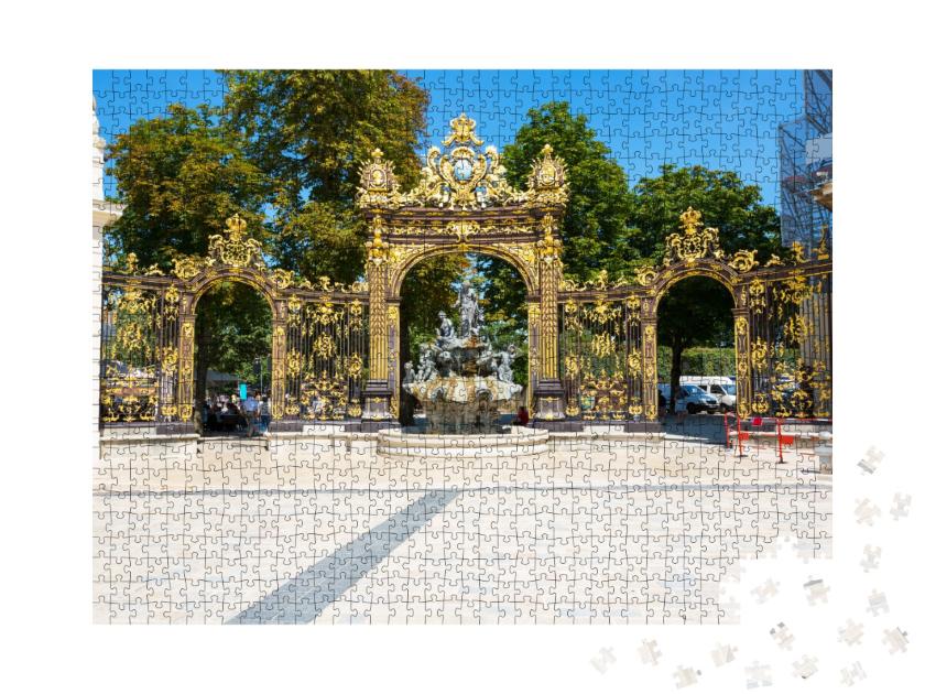 Puzzle de 1000 pièces « Place Nancy-Stanislas, fontaine de Neptune, Lorraine, France »