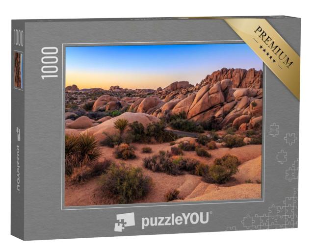 Puzzle de 1000 pièces « Coucher de soleil à Jumbo Rocks, Parc national de Joshua Tree, Californie »