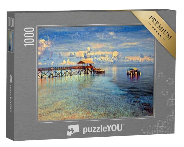 Puzzle de 1000 pièces « dans le style de Paul-Cezanne - Pulau Sipadan Island à Sabah - Collection de puzzles Artistes & Peintures »