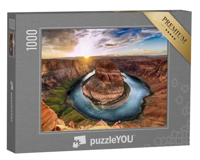 Puzzle de 1000 pièces « Coucher de soleil à couper le souffle à Horseshoe Bend, Colorado Canyon »