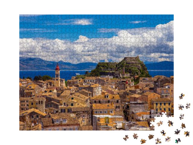 Puzzle de 1000 pièces « Vue sur la vieille ville de Corfou, Grèce »