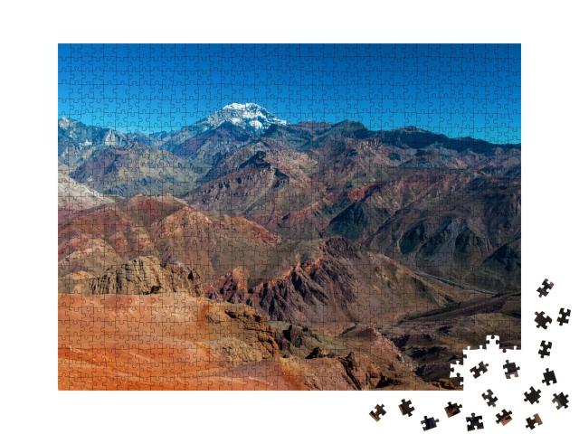 Puzzle de 1000 pièces « Aconcagua vu depuis le sommet des montagnes voisines, Mendoza, Argentine »