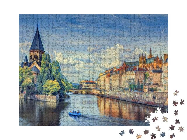 Puzzle de 1000 pièces « dans le style de Paul-Cezanne - Metz, Lorraine - Collection de puzzles Artistes & Tableaux »