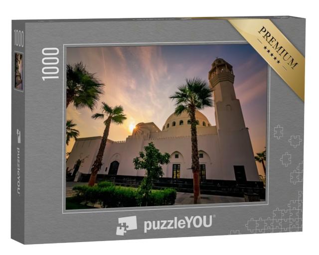 Puzzle de 1000 pièces « Lever de soleil derrière la mosquée Al Khobar Corniche, Arabie saoudite »