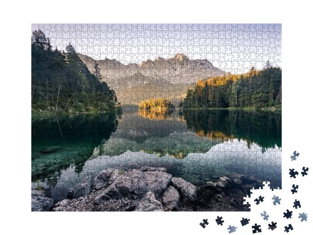 Puzzle de 1000 pièces « Zugspitze photographiée depuis l'Eibsee »