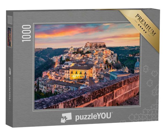 Puzzle de 1000 pièces « Coucher de soleil sur Ragusa en Sicile, Italie »