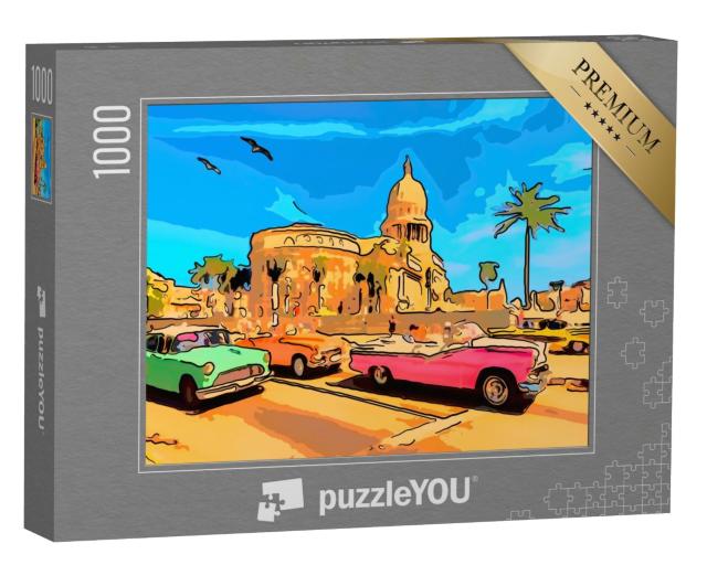 Puzzle de 1000 pièces « Illustration : La Havane, Cuba »