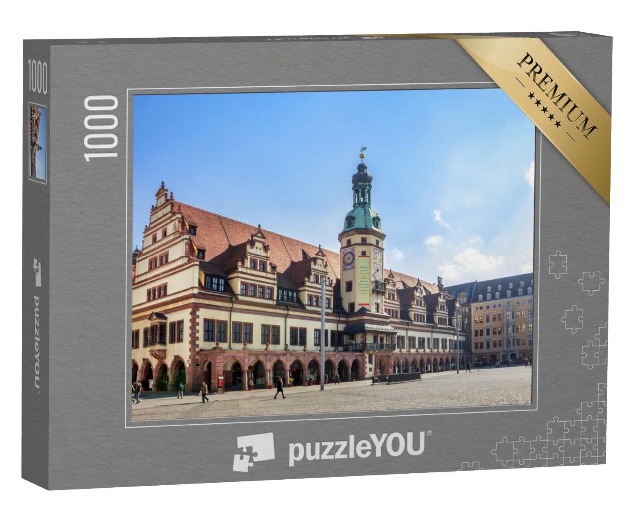 Puzzle de 1000 pièces « Hôtel de ville et marché à Leipzig »